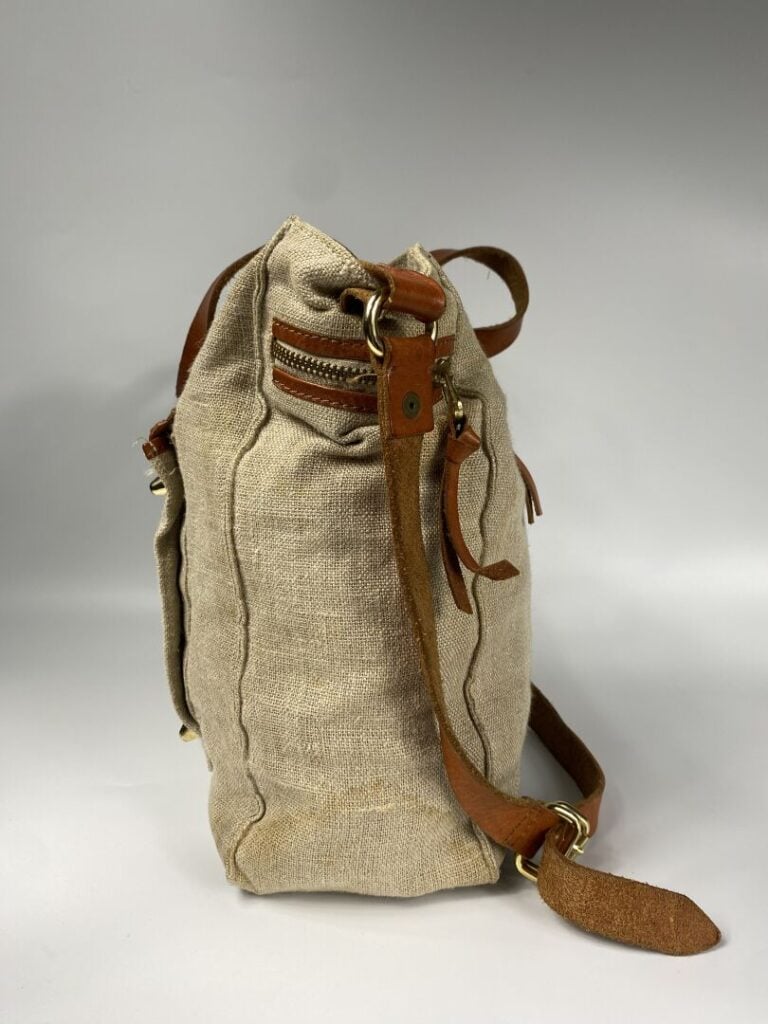 ZADIG & VOLTAIRE - Sac cabas en lin et cuir naturel, double poignée et bandouli…