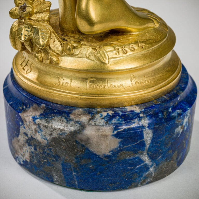 ANTONIN CARLES (1851-1919) - La jeunesse - Sculpture en bronze doré - Base en o…