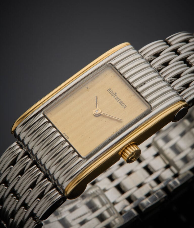BOUCHERON - - BRACELET MONTRE rectangulaire de dame, modèle "Reflet", en acier…