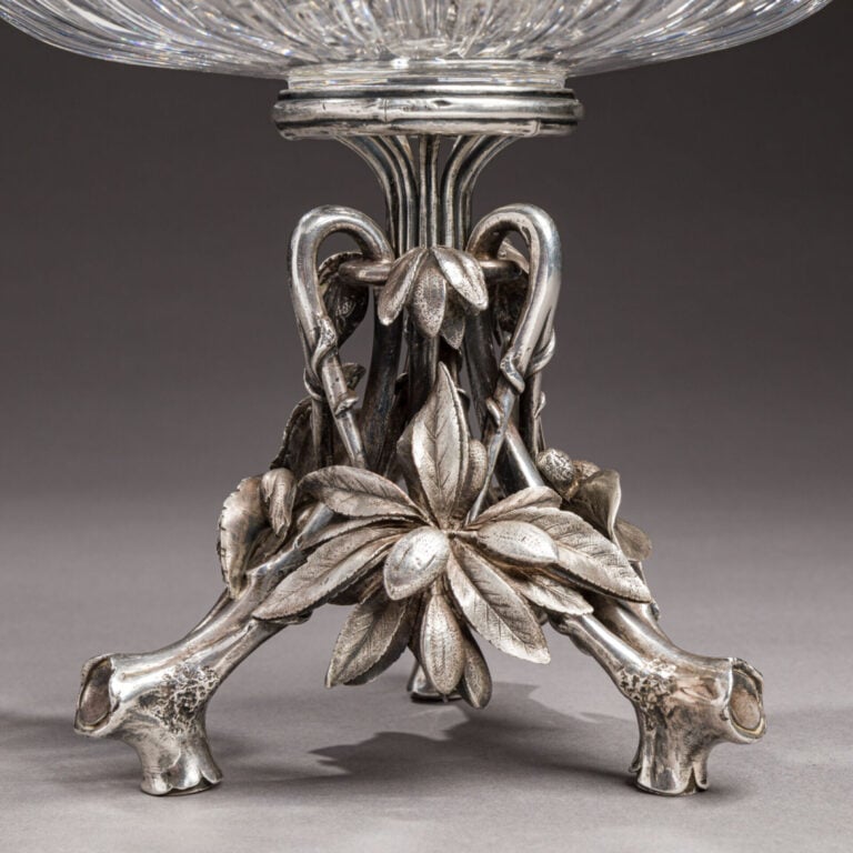 CHRISTOFLE - Paire de coupes en cristal de BACCARAT taillé côtes plates et bron…