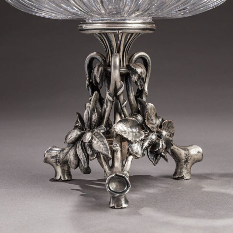 CHRISTOFLE - Paire de coupes en cristal de BACCARAT taillé côtes plates et bron…