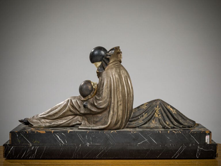 DEMETER CHIPARUS (1866-1947) - Pierrot et Colombine - Importante sculpture en a…