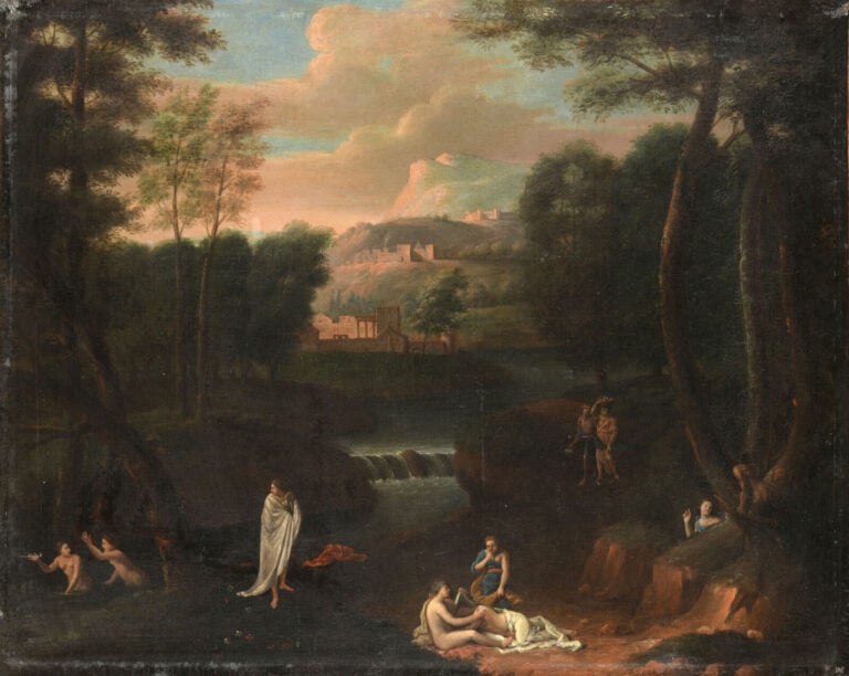 Ecole romaine du XVIIe siècle, attribué à Filippo LAURI (1623-1694) - Paysage a…