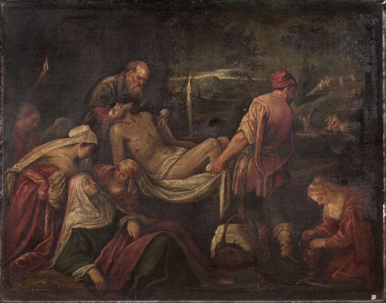 Ecole VENITIENNE vers 1600, atelier de Jacopo BASSANO - La Déposition - Toile -…