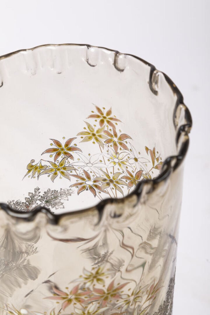 ÉMILE GALLE (1846-1904) - Rare et important vase à large corps tubulaire à base…