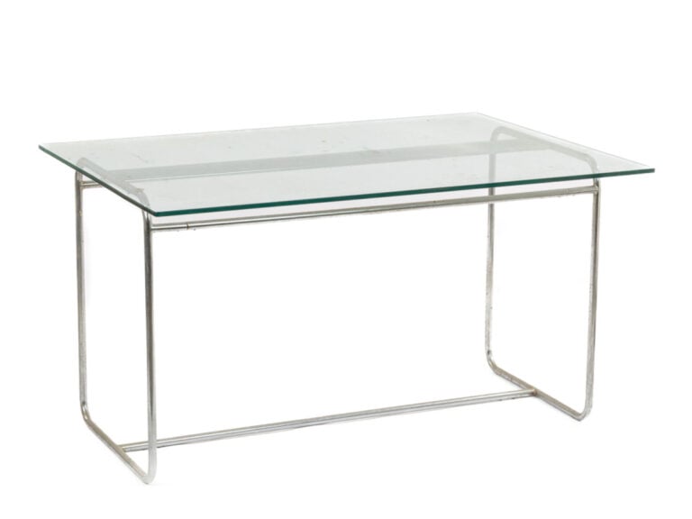 FRANÇOIS ARNAL (1924-2012) - Table à plateau rectangulaire en verre - reposant…