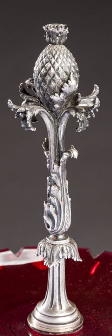 HALPHEN & BACCARAT - Rare ensemble composé de 4 coupes et - d'un serviteur muet…