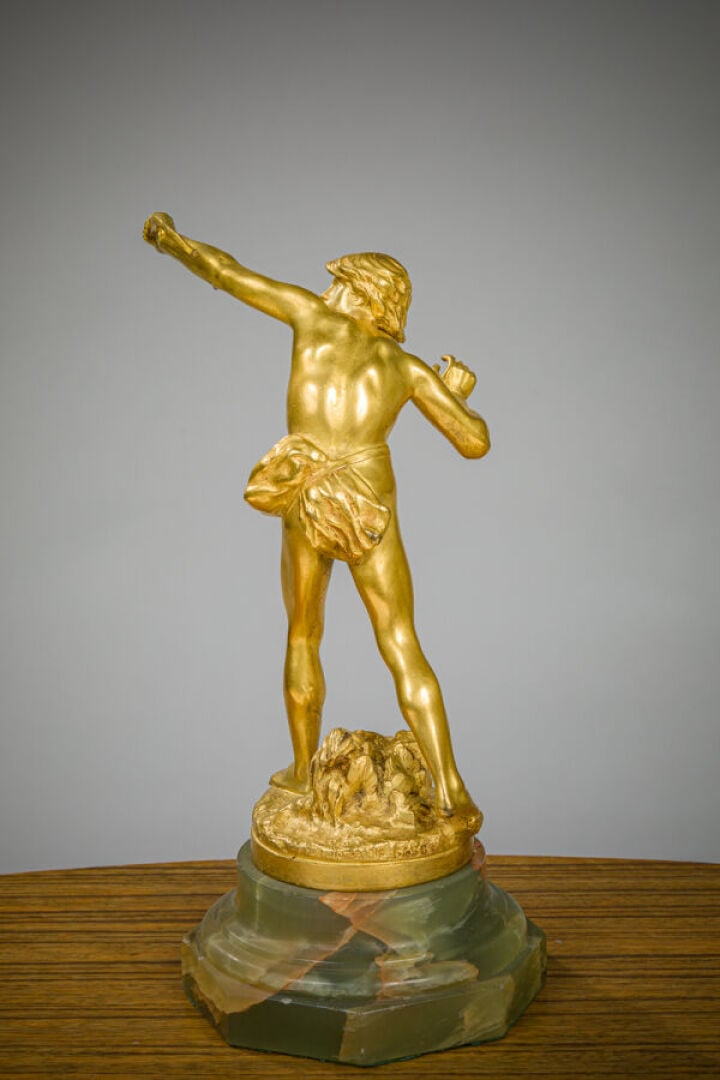 HENRI ÉMILE LAPORTE (1841-1919) - Actéon - Sculpture en bronze doré - Signée et…