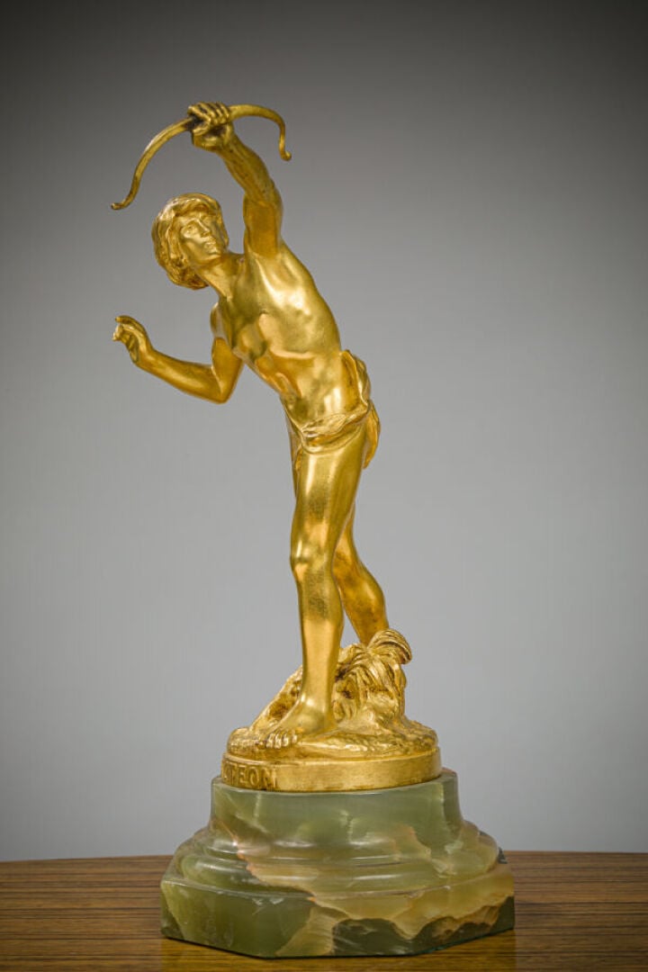 HENRI ÉMILE LAPORTE (1841-1919) - Actéon - Sculpture en bronze doré - Signée et…