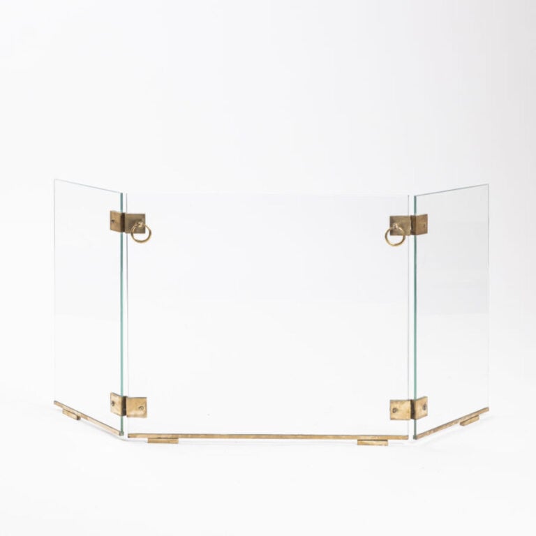 JACQUES ADNET, ATTRIBUÉ À - Ecran de cheminée à trois volets en verre sécurité…