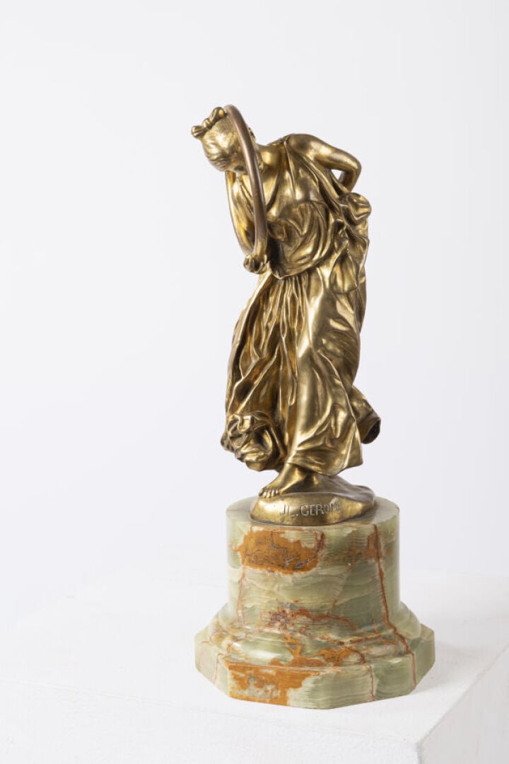 JEAN LÉON GÉRÔME (1824-1904) - La joueuse au cerceau - Sculpture en bronze à pa…
