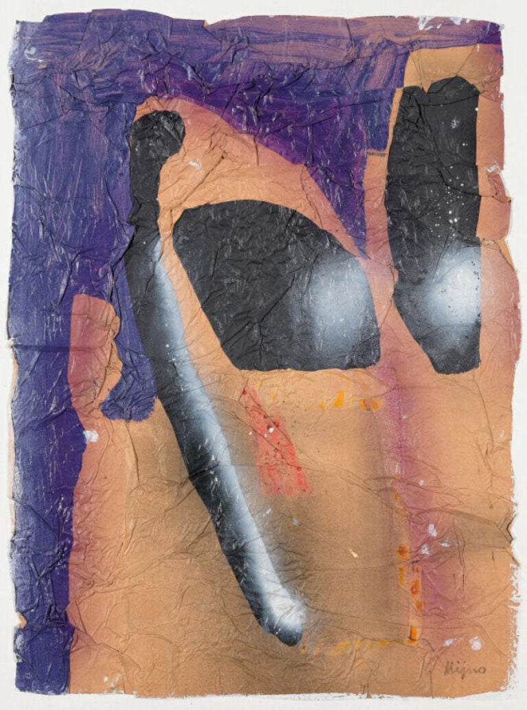 Ladislas KIJNO (1921-2012) - Composition - Technique mixte sur papier froissé,…