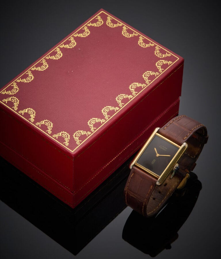 Must de CARTIER - - BRACELET MONTRE rectangulaire de dame, modèle" Tank" en ver…