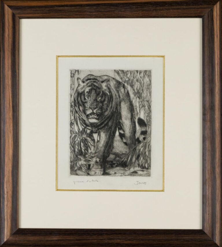 PAUL JOUVE (1878-1973) - Tigre marchant, 1935 - Eau forte et aquatinte sur papi…