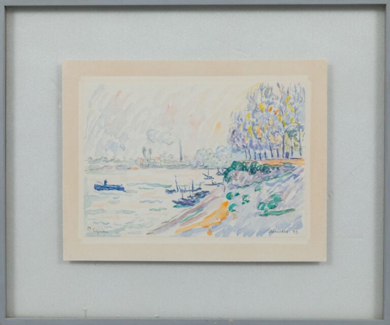 PAUL SIGNAC (1863-1935) - Port d'Asnières, 1893 (ou 1895) - Mine de plomb et aq…