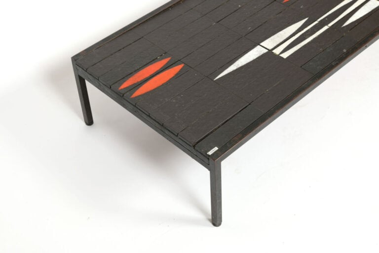 Roger CAPRON (1922-2006) - Table basse modèle " Navette " à plateau rectangulai…