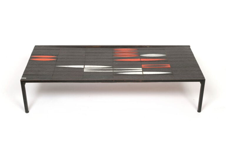 Roger CAPRON (1922-2006) - Table basse modèle " Navette " à plateau rectangulai…