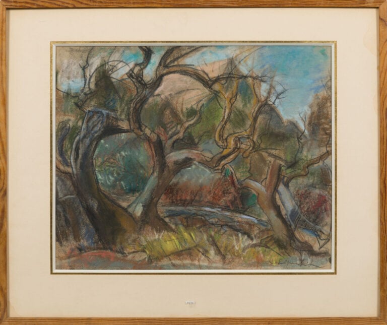 WILLY EISENSCHITZ (1889-1974) - Les Arbres - Fusain, crayons de couleur et past…