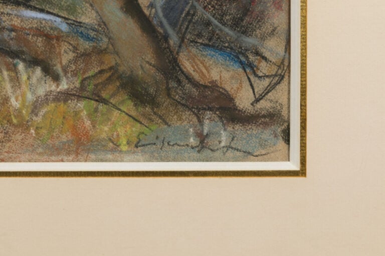 WILLY EISENSCHITZ (1889-1974) - Les Arbres - Fusain, crayons de couleur et past…