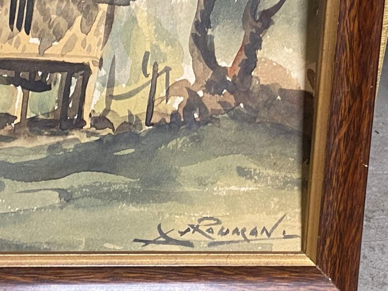Ecole du XXe siècle - Deux aquarelles sur papier resprésentant pour l'une deux…