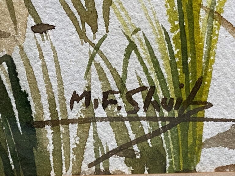 Ecole vietnamienne ? - Paysanne dans une rizière - Aquarelle sur papier - Signé…