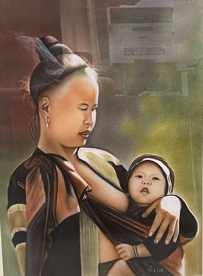Ecole vietnamienne ? - Paysanne dans une rizière - Aquarelle sur papier - Signé…