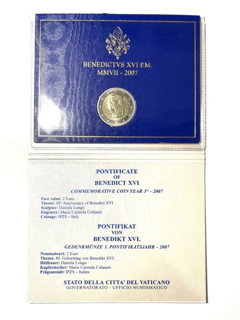 2 Euros 2007 , 80eme anniversaire de Benoit XVI - Etat : BU