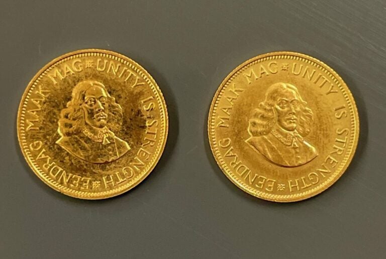 AFRIQUE DU SUD - Deux pièces de 2 rand or 1961, Eendrag Maak Mag - Poids total…