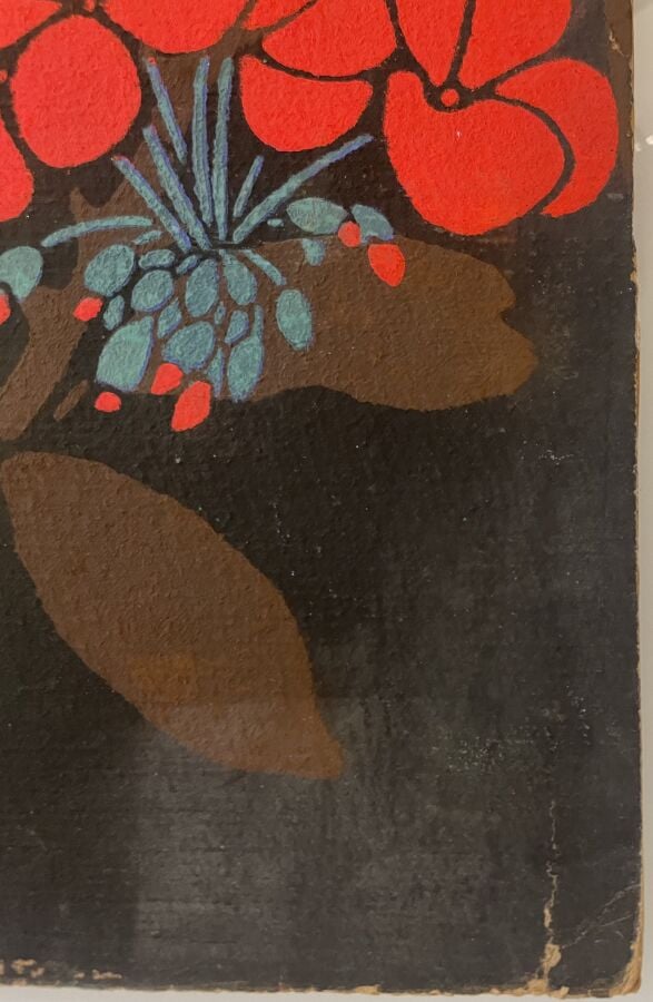 Alfred LESBROS (1873-1940) - Compositions florales - Ensemble de 2 pochoirs sur…