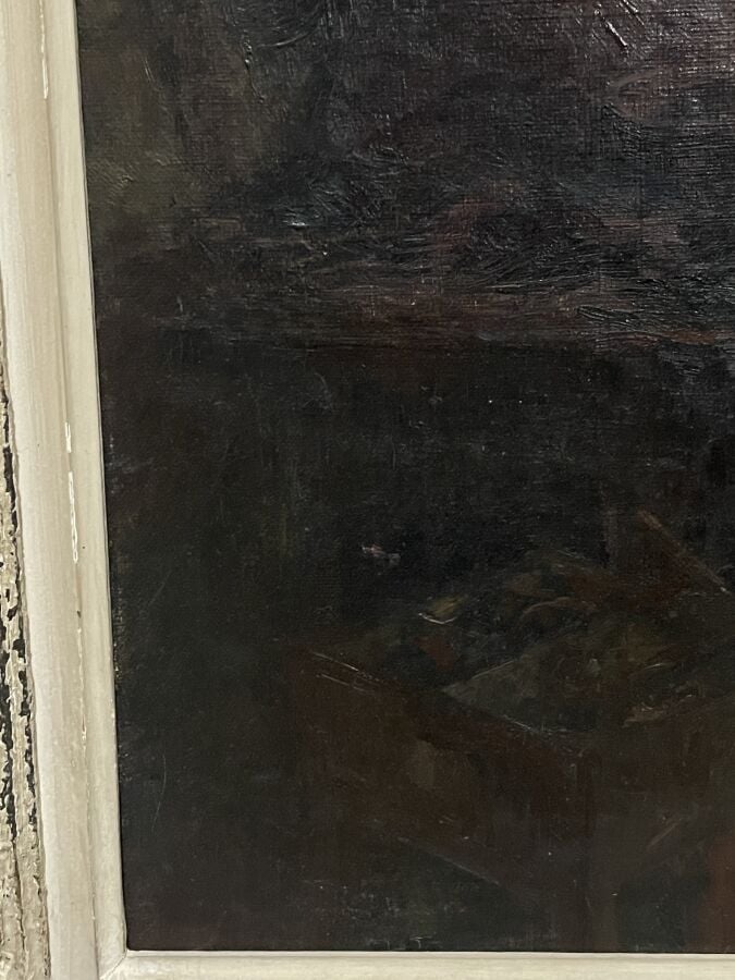 Attribué à Elemer VAGH WEINMANN - Intérieur d'une forge - Toile, signée en bas…