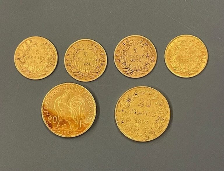 BELGIQUE, FRANCE - -Une pièce de 20 francs or, Léopold Ier 1865 - Poids : 6.4 g…