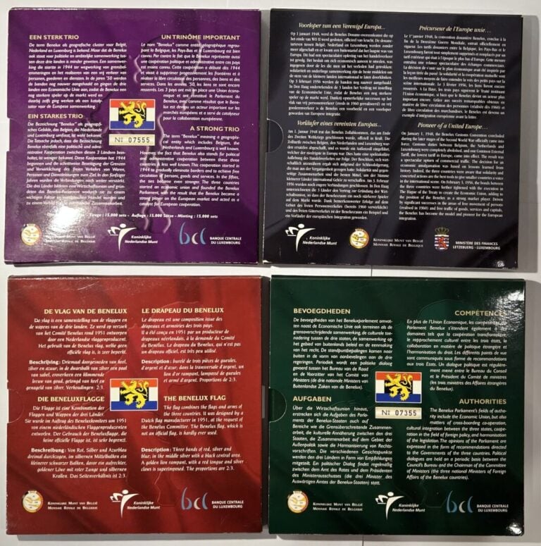 BENELUX - Euros - Lot de quatre coffrets BU Benelux 2003, 2004, 2005 et 2006 -…