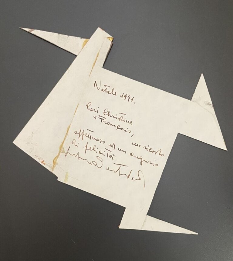 COMINI Roberto (né en 1945) - Sans titre, 1991 - Collage sur carton, écriture s…
