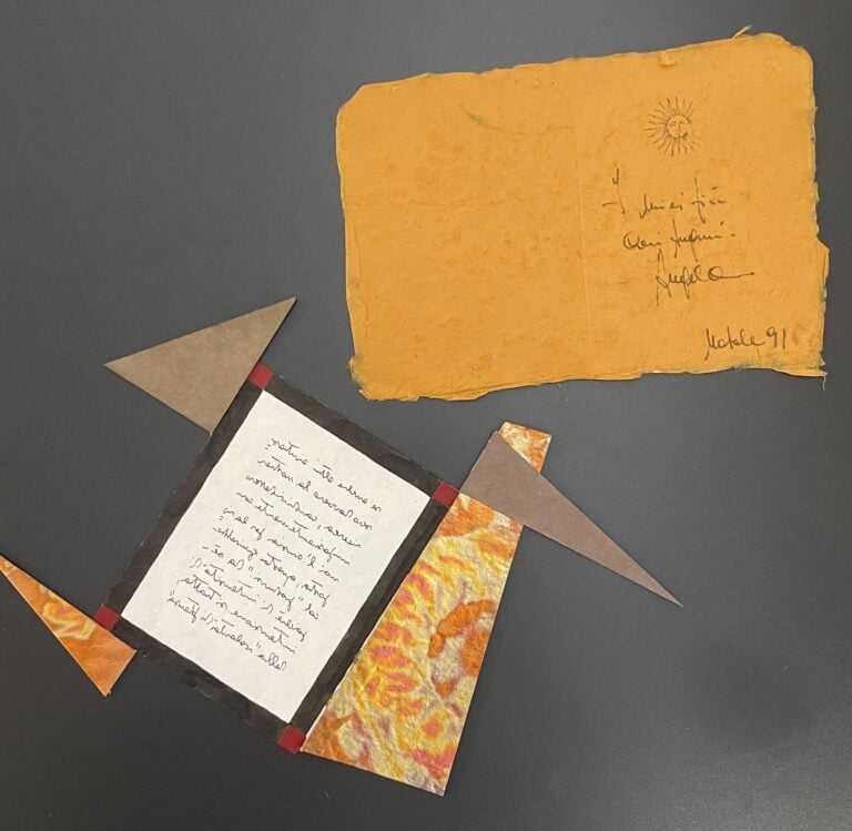 COMINI Roberto (né en 1945) - Sans titre, 1991 - Collage sur carton, écriture s…