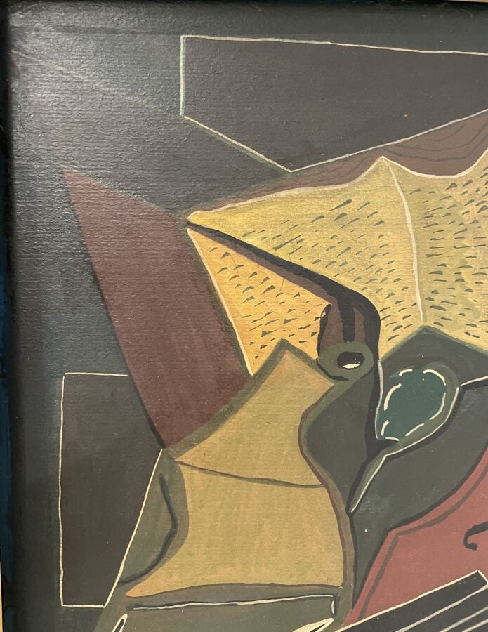 Dans le gout de Juan GRIS (1887-1927) - Composition cubisante au violon et à la…
