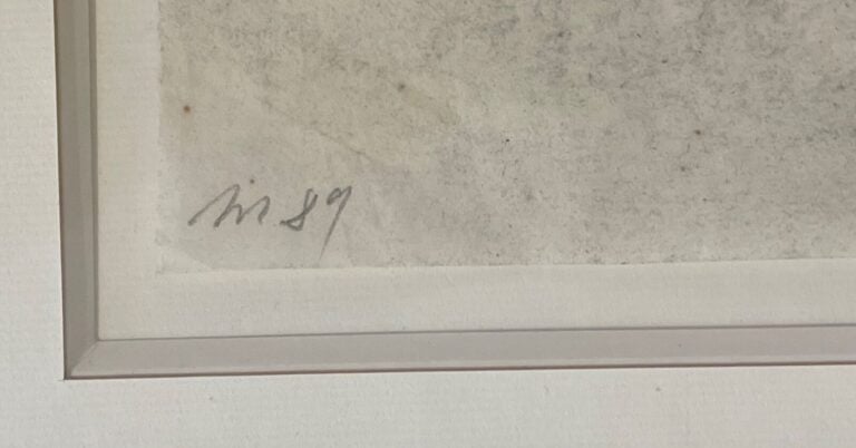 ECOLE du XXème siècle - Composition, 1989 - Fusain sur papier, monogrammé et da…