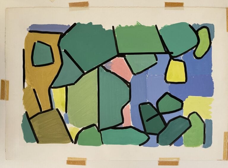 Émile LAHNER (1893-1980) - Compositions - Ensemble de trois gouaches, dont une…