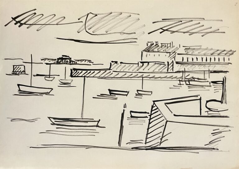 Émile LAHNER (1893-1980) - Marines - Ensemble de douze œuvres originales sur pa…