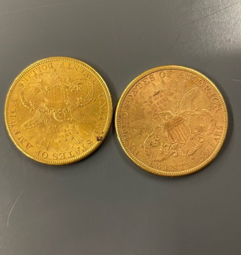 ETATS UNIS - Deux pièces de 20 dollars or, Liberty Head 1883 et 1895 - Poids to…