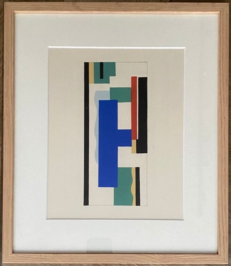 Fernand LÉGER (1881-1955) - Composition cubiste, 1928 - Pochoir en couleurs sur…