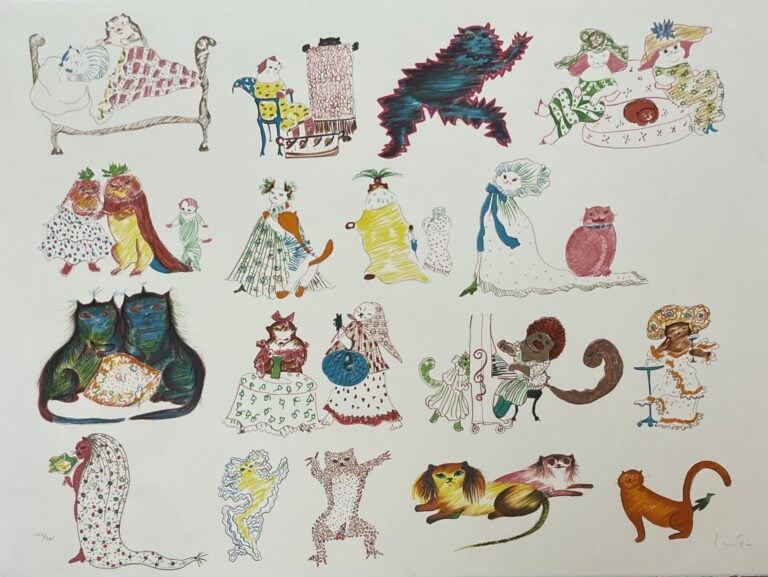 FINI Léonor (1907-1996) - 29 chats et un oiseau, 1990 - Lithographie - Signée e…