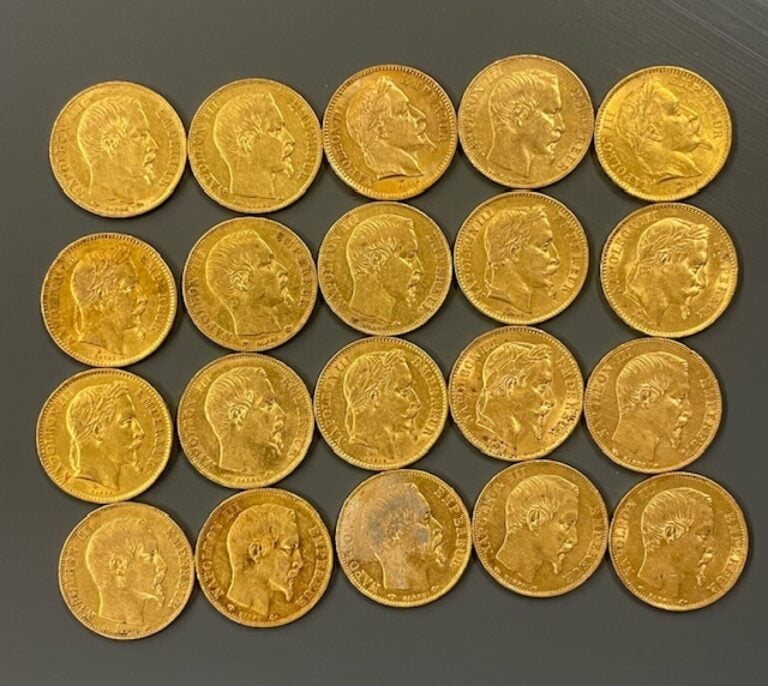 FRANCE - 20 pièces de 20 francs or, Napoléon III - Poids total : 128.2 g - (usu…