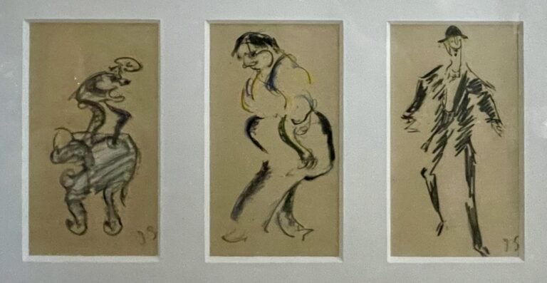 INCONNU - Ensemble de trois dessins dans un cadre - A vue 18 x 10 cm (x3)