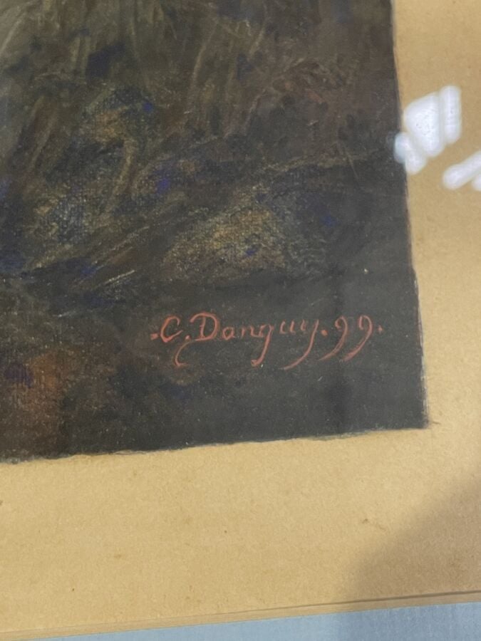 Jean-Célestin DANGUY - Mazeppa et les loups - Pastel et aquarelle, signé en bas…