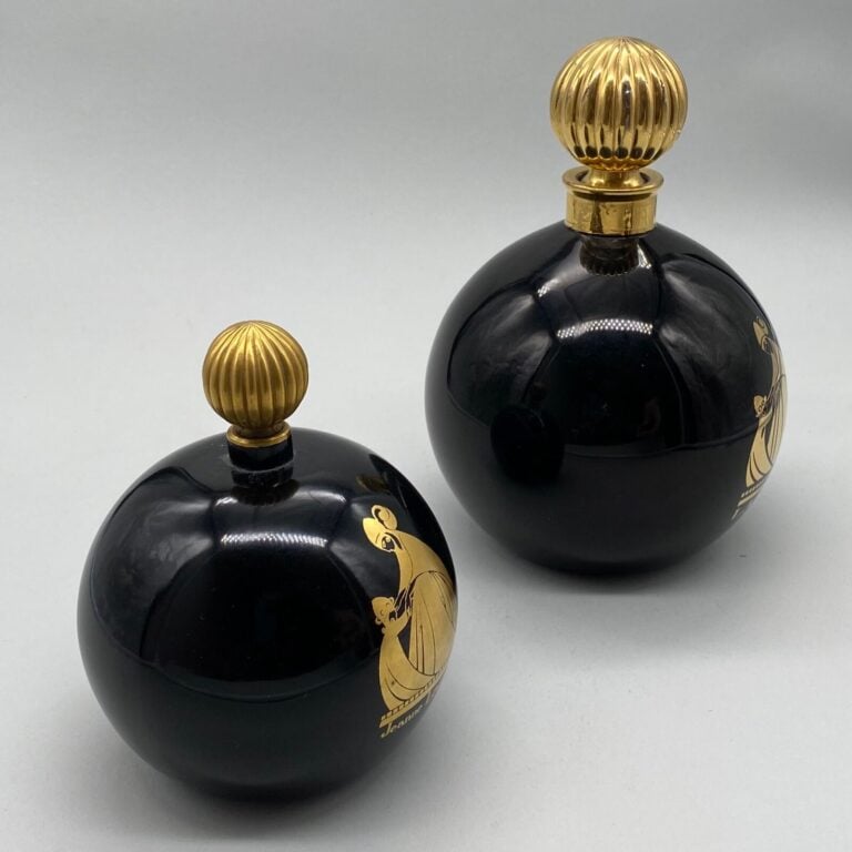LANVIN, pour "l'Amorato", flacon 2 flacons boule noire, logo de Paul Iribe, : -…
