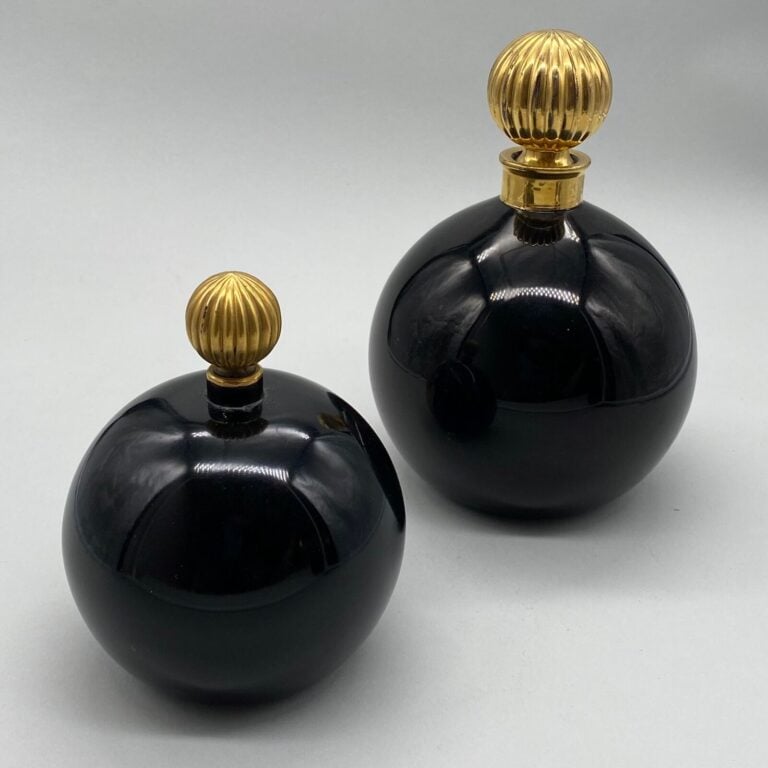 LANVIN, pour "l'Amorato", flacon 2 flacons boule noire, logo de Paul Iribe, : -…