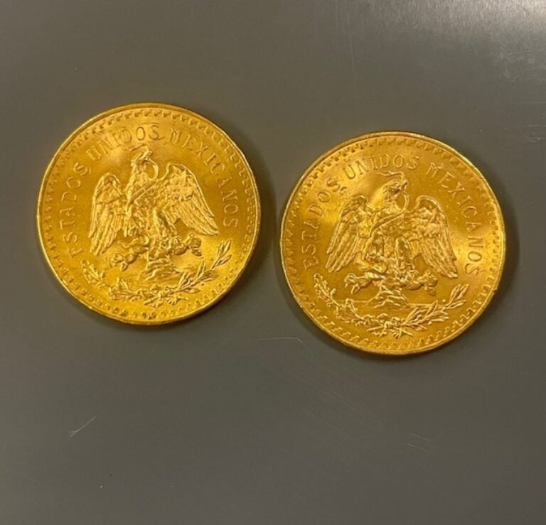 MEXIQUE - Deux pièces de 50 pesos or - Poids total : 83.1 g