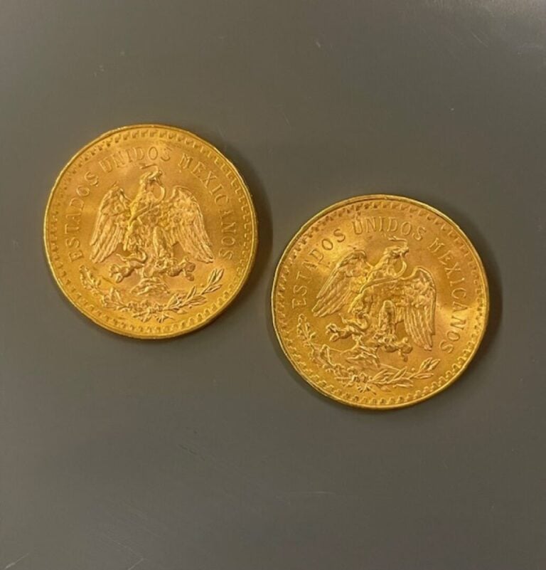 MEXIQUE - Deux pièces de 50 pesos or - Poids total : 83.1 g