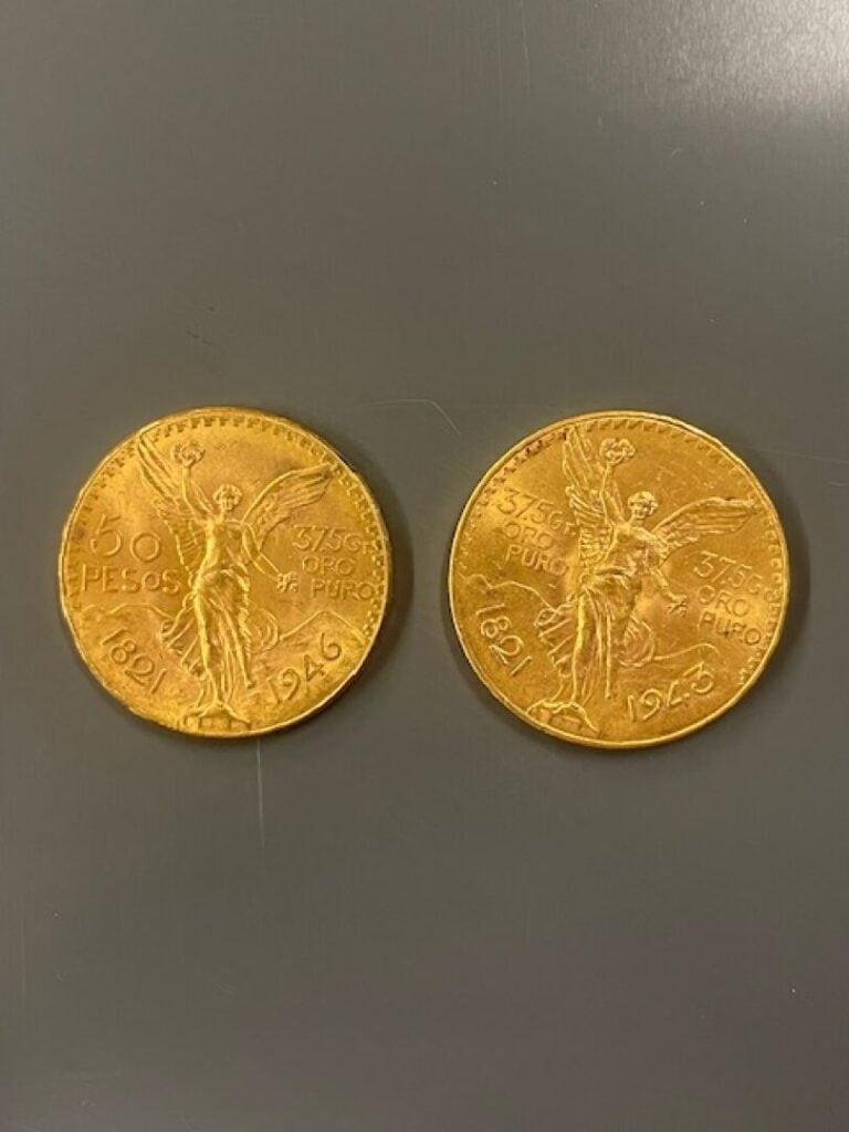 MEXIQUE - Deux pièces de 50 pesos or - Poids total : 83.1 g