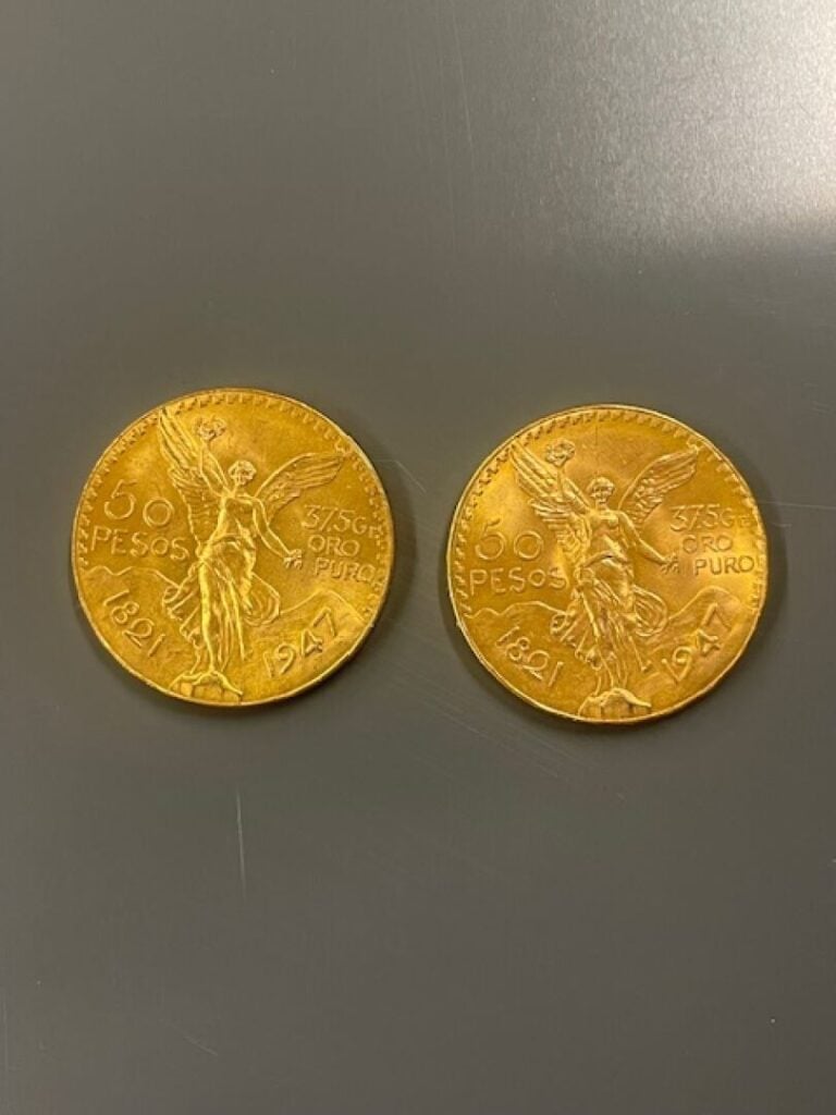 MEXIQUE - Deux pièces de 50 pesos or - Poids total : 83.2 g